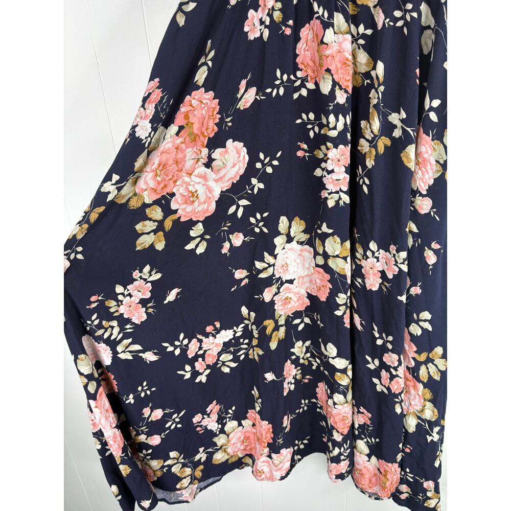 BLOOMCHIC Bloom Ditsy Floral Flutter Sleeve Maxi Dress Plus Size 14 16 Split Leg - Picture 6 of 9
